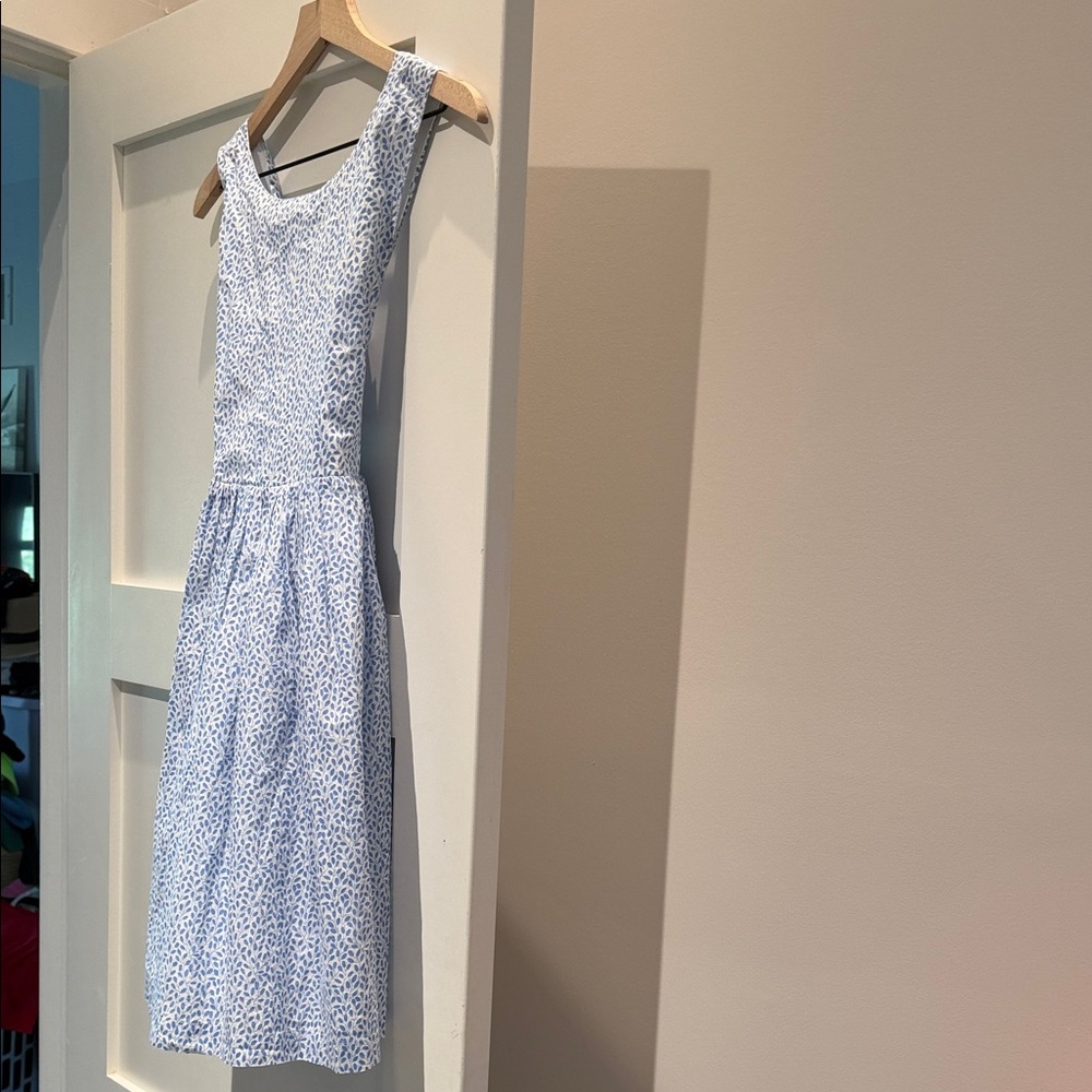 Mini Boden Light Blue and White Patterned Sundress